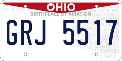 OH license plate GRJ5517