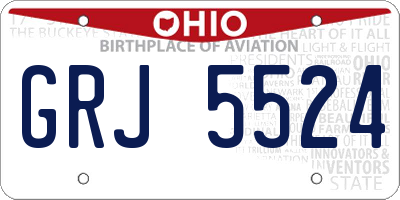 OH license plate GRJ5524