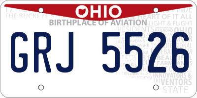 OH license plate GRJ5526