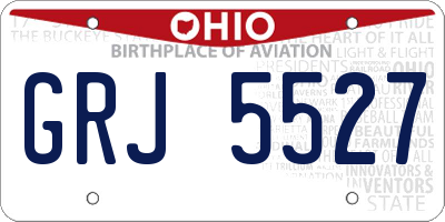 OH license plate GRJ5527