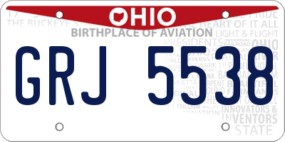 OH license plate GRJ5538