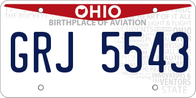 OH license plate GRJ5543