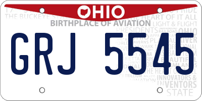 OH license plate GRJ5545