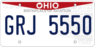 OH license plate GRJ5550