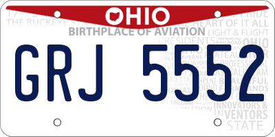 OH license plate GRJ5552