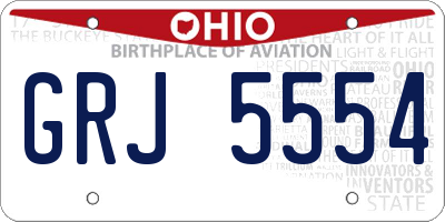 OH license plate GRJ5554