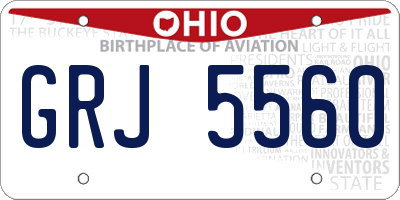 OH license plate GRJ5560