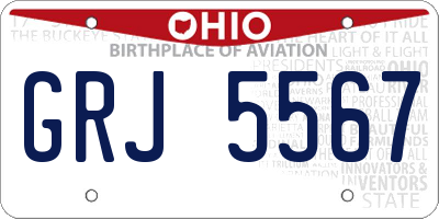 OH license plate GRJ5567