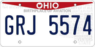 OH license plate GRJ5574