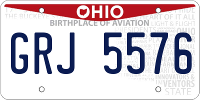 OH license plate GRJ5576