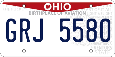 OH license plate GRJ5580
