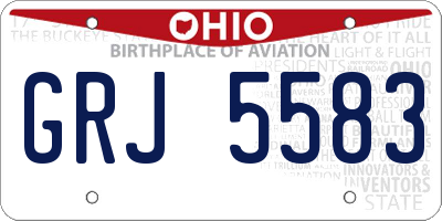 OH license plate GRJ5583