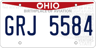 OH license plate GRJ5584