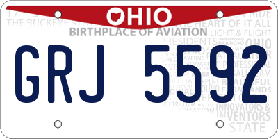 OH license plate GRJ5592