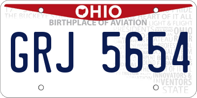 OH license plate GRJ5654