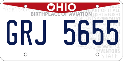 OH license plate GRJ5655