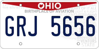 OH license plate GRJ5656