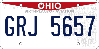 OH license plate GRJ5657