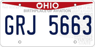 OH license plate GRJ5663