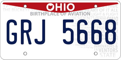 OH license plate GRJ5668