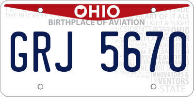 OH license plate GRJ5670