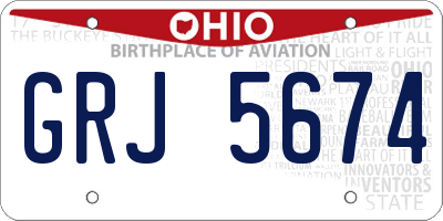 OH license plate GRJ5674