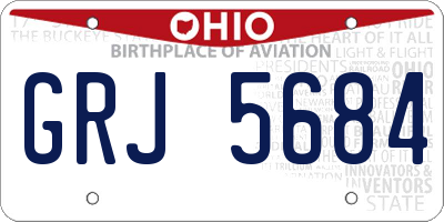 OH license plate GRJ5684