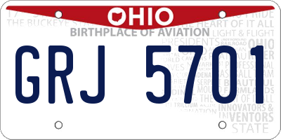 OH license plate GRJ5701