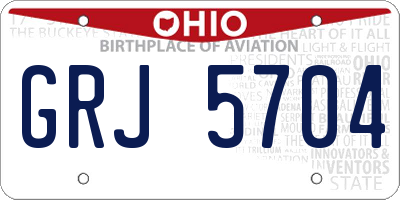 OH license plate GRJ5704