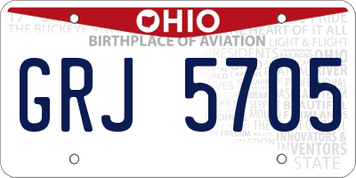 OH license plate GRJ5705