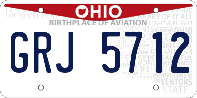 OH license plate GRJ5712