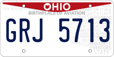 OH license plate GRJ5713