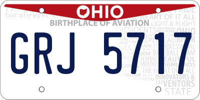 OH license plate GRJ5717