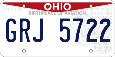 OH license plate GRJ5722