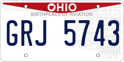 OH license plate GRJ5743