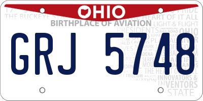 OH license plate GRJ5748
