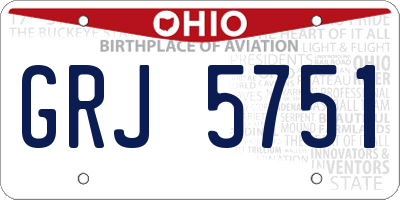 OH license plate GRJ5751