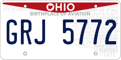 OH license plate GRJ5772