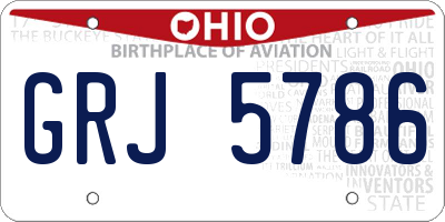 OH license plate GRJ5786