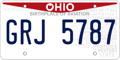 OH license plate GRJ5787