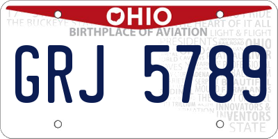 OH license plate GRJ5789