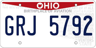 OH license plate GRJ5792