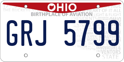 OH license plate GRJ5799