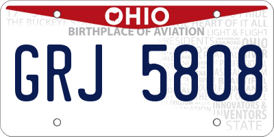 OH license plate GRJ5808