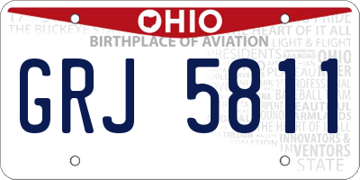 OH license plate GRJ5811
