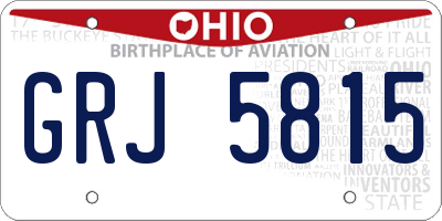 OH license plate GRJ5815