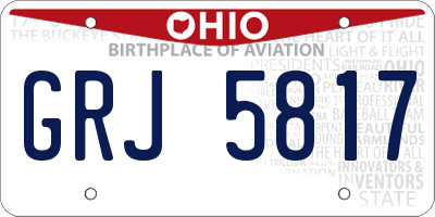 OH license plate GRJ5817