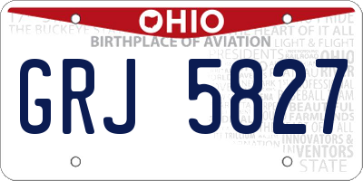 OH license plate GRJ5827