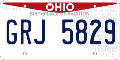 OH license plate GRJ5829