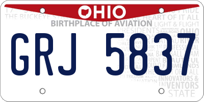 OH license plate GRJ5837